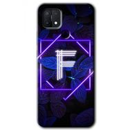 Oppo A15S Dark Neon Yaprak F Harfi Baskılı Uyumlu Silikon Kılıf