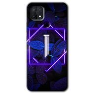 Oppo A15S Dark Neon Yaprak I Harfi Baskılı Uyumlu Silikon Kılıf