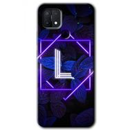 Oppo A15S Dark Neon Yaprak L Harfi Baskılı Uyumlu Silikon Kılıf