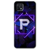 Oppo A15S Dark Neon Yaprak P Harfi Baskılı Uyumlu Silikon Kılıf