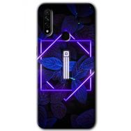 Oppo A31 Dark Neon Yaprak İ Harfi Baskılı Uyumlu Silikon Kılıf