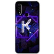 Oppo A31 Dark Neon Yaprak K Harfi Baskılı Uyumlu Silikon Kılıf