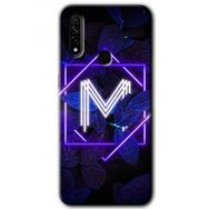 Oppo A31 Dark Neon Yaprak M Harfi Baskılı Uyumlu Silikon Kılıf