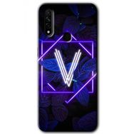 Oppo A31 Dark Neon Yaprak V Harfi Baskılı Uyumlu Silikon Kılıf