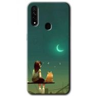 Oppo A31 Kedili Kız Baskılı Uyumlu Silikon Kılıf