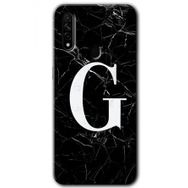 Oppo A31 Siyah Mermer Desenli G Harfi Baskılı Uyumlu Silikon Kılıf