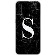 Oppo A31 Siyah Mermer Desenli Ş Harfi Baskılı Uyumlu Silikon Kılıf