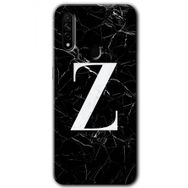Oppo A31 Siyah Mermer Desenli Z Harfi Baskılı Uyumlu Silikon Kılıf