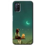 Oppo A52 Kedili Kız Baskılı Uyumlu Silikon Kılıf