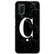 Oppo A52 Siyah Mermer Desenli Ç Harfi Baskılı Uyumlu Silikon Kılıf