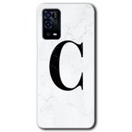 Oppo A55 Beyaz Mermer Desenli Ç Harfi Baskılı Uyumlu Silikon Kılıf