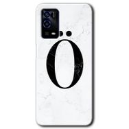 Oppo A55 Beyaz Mermer Desenli M Harfi Baskılı Uyumlu Silikon Kılıf