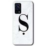 Oppo A55 Beyaz Mermer Desenli Ş Harfi Baskılı Uyumlu Silikon Kılıf