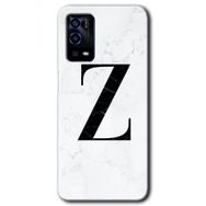 Oppo A55 Beyaz Mermer Desenli Z Harfi Baskılı Uyumlu Silikon Kılıf