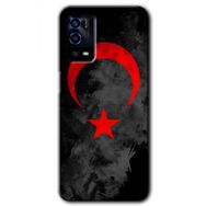 Oppo A55 Black Ayyıldız Baskılı Uyumlu Silikon Kılıf