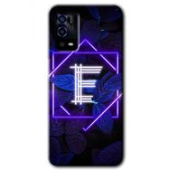 Oppo A55 Dark Neon Yaprak E Harfi Baskılı Uyumlu Silikon Kılıf