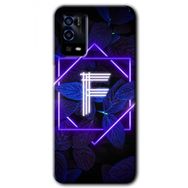 Oppo A55 Dark Neon Yaprak F Harfi Baskılı Uyumlu Silikon Kılıf