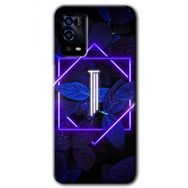Oppo A55 Dark Neon Yaprak İ Harfi Baskılı Uyumlu Silikon Kılıf