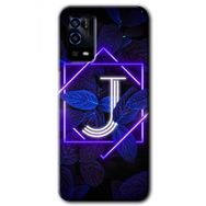 Oppo A55 Dark Neon Yaprak J Harfi Baskılı Uyumlu Silikon Kılıf