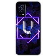 Oppo A55 Dark Neon Yaprak U Harfi Baskılı Uyumlu Silikon Kılıf