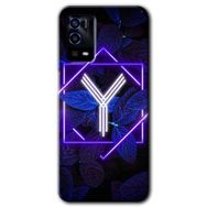 Oppo A55 Dark Neon Yaprak Y Harfi Baskılı Uyumlu Silikon Kılıf