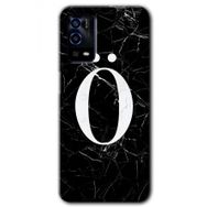 Oppo A55 Siyah Mermer Desenli Ö Harfi Baskılı Uyumlu Silikon Kılıf