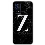 Oppo A55 Siyah Mermer Desenli Z Harfi Baskılı Uyumlu Silikon Kılıf
