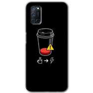Oppo A72 Coffee Battery Baskılı Uyumlu Silikon Kılıf
