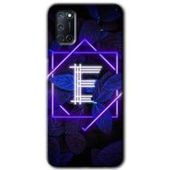 Oppo A72 Dark Neon Yaprak E Harfi Baskılı Uyumlu Silikon Kılıf