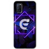 Oppo A72 Dark Neon Yaprak G Harfi Baskılı Uyumlu Silikon Kılıf