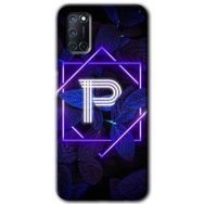 Oppo A72 Dark Neon Yaprak P Harfi Baskılı Uyumlu Silikon Kılıf