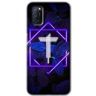 Oppo A72 Dark Neon Yaprak T Harfi Baskılı Uyumlu Silikon Kılıf