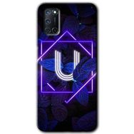 Oppo A72 Dark Neon Yaprak U Harfi Baskılı Uyumlu Silikon Kılıf