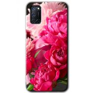 Oppo A72 Kırmızı Beyaz Gül Baskılı Uyumlu Silikon Kılıf