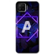 Oppo A73 Dark Neon Yaprak A Harfi Baskılı Uyumlu Silikon Kılıf