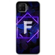 Oppo A73 Dark Neon Yaprak F Harfi Baskılı Uyumlu Silikon Kılıf