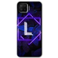 Oppo A73 Dark Neon Yaprak L Harfi Baskılı Uyumlu Silikon Kılıf