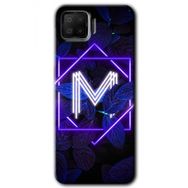Oppo A73 Dark Neon Yaprak M Harfi Baskılı Uyumlu Silikon Kılıf