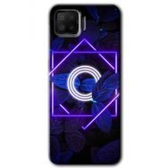 Oppo A73 Dark Neon Yaprak O Harfi Baskılı Uyumlu Silikon Kılıf