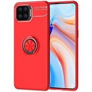 Oppo A73 Kırmızı Kılıf Silikon Deri Görünümlü Parmak İzi Bırakmaz Niss