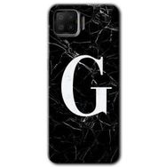 Oppo A73 Siyah Mermer Desenli G Harfi Baskılı Uyumlu Silikon Kılıf
