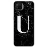 Oppo A73 Siyah Mermer Desenli Ü Harfi Baskılı Uyumlu Silikon Kılıf