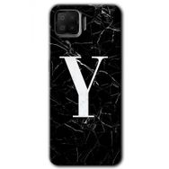 Oppo A73 Siyah Mermer Desenli Y Harfi Baskılı Uyumlu Silikon Kılıf