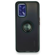 OPPO A74 4G Montreal Yüzüklü Silikon Kapak Yeşil Kılıf
