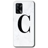 Oppo A74 Beyaz Mermer Desenli Ç Harfi Baskılı Uyumlu Silikon Kılıf
