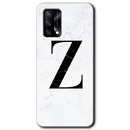 Oppo A74 Beyaz Mermer Desenli Z Harfi Baskılı Uyumlu Silikon Kılıf