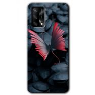 Oppo A74 Dark Butterfly Baskılı Uyumlu Silikon Kılıf