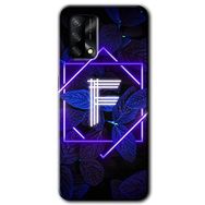 Oppo A74 Dark Neon Yaprak F Harfi Baskılı Uyumlu Silikon Kılıf