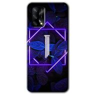 Oppo A74 Dark Neon Yaprak İ Harfi Baskılı Uyumlu Silikon Kılıf