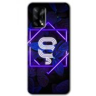 Oppo A74 Dark Neon Yaprak S Harfi Baskılı Uyumlu Silikon Kılıf